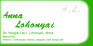 anna lohonyai business card